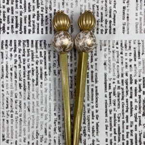 Hairsticks Hair stick Gold Leopard